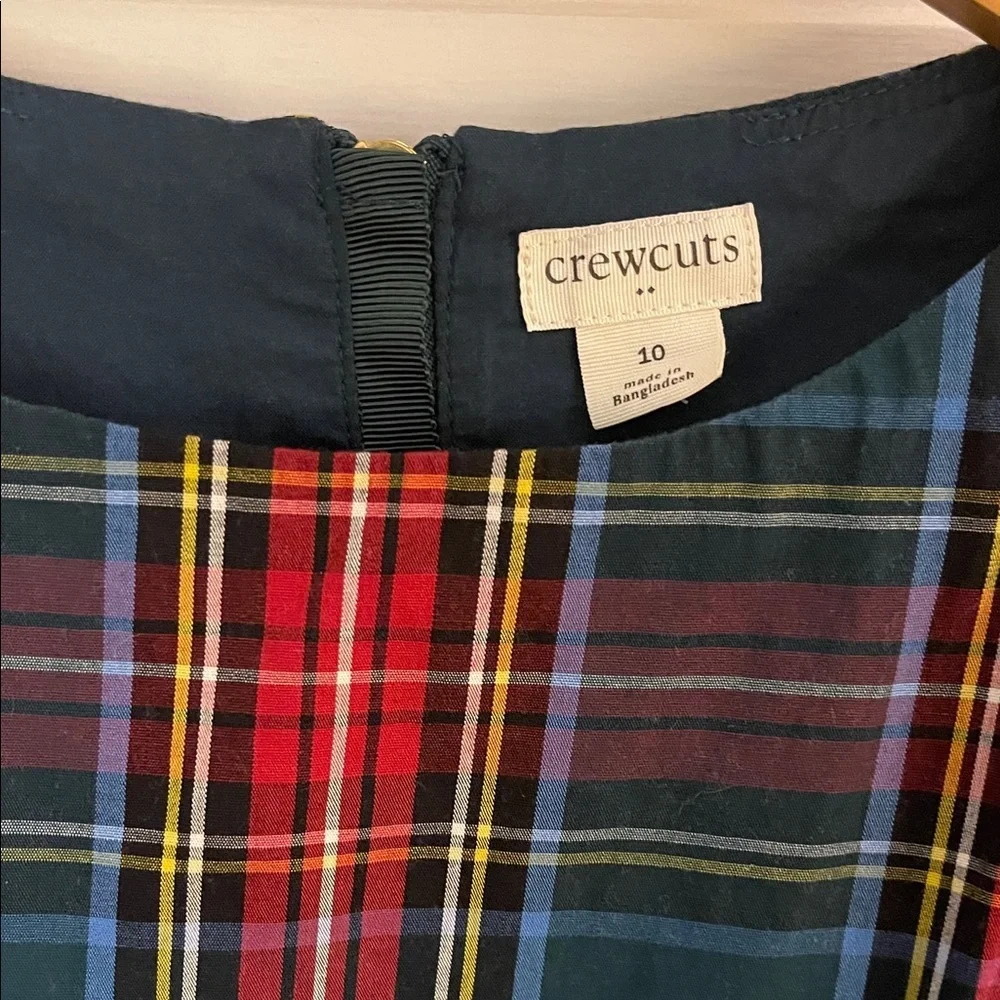 J. Crew Crewcuts Girls' Green Tartan Tiered Dress Sz 10 EXCELLENT Condition